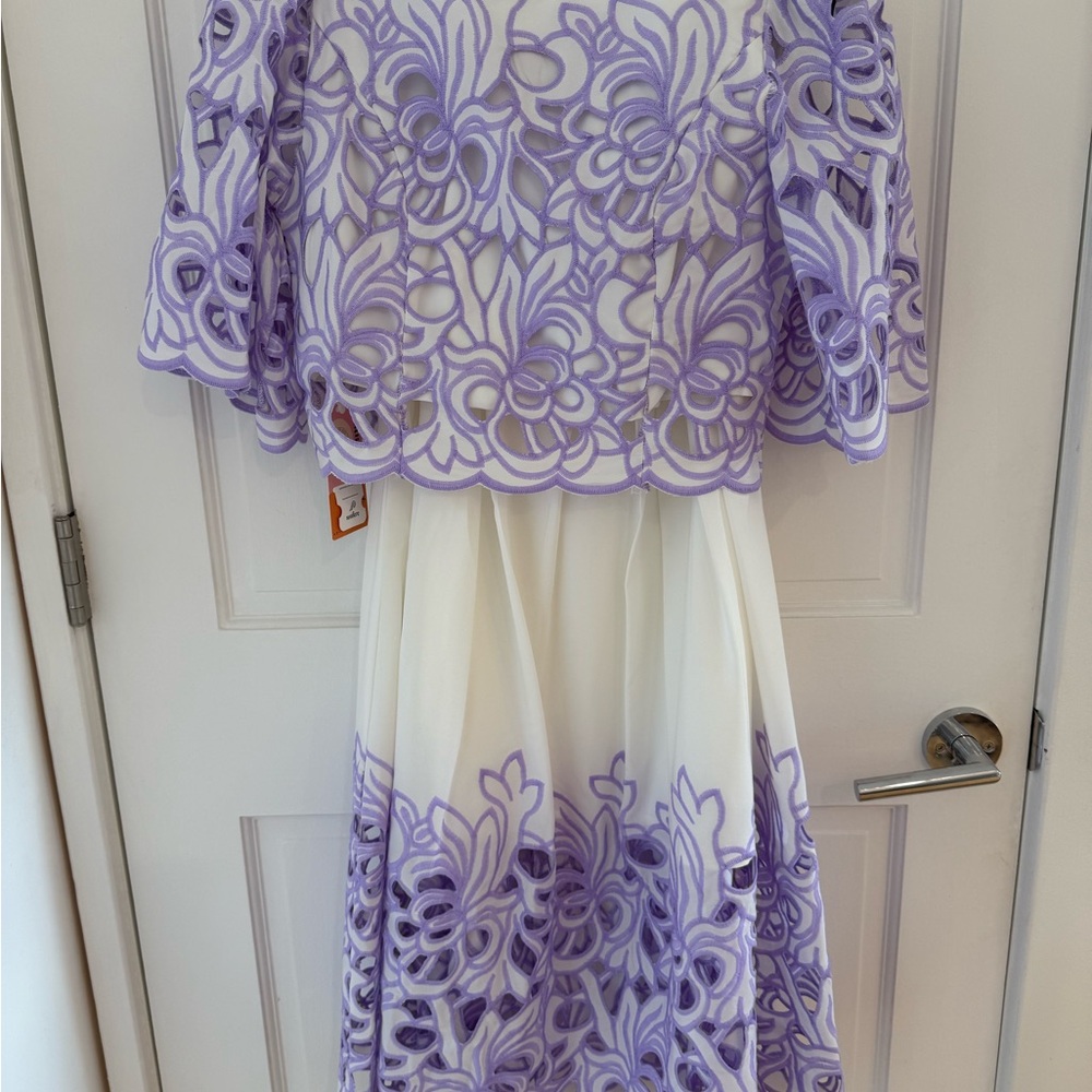 Elegant Purple and White adults Dress